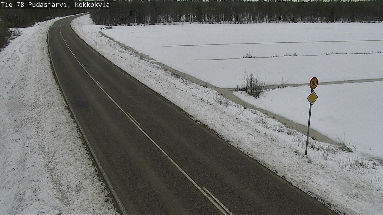 Weather Camera Image Väg 78 Pudasjärvi, Kokkokylä, Pudasjärvi, Pohjois-Pohjanmaa
