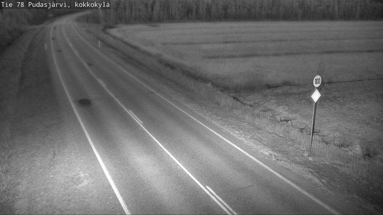 Weather Camera Image Road 78 Pudasjärvi, Kokkokylä, Pudasjärvi, Pohjois-Pohjanmaa