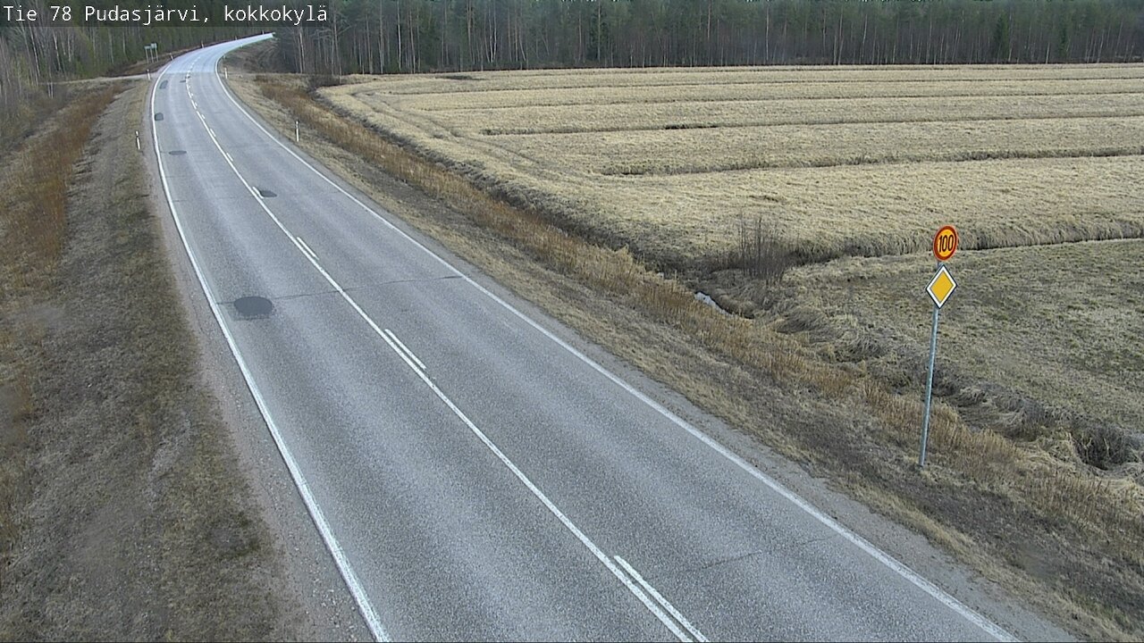Weather Camera Image Road 78 Pudasjärvi, Kokkokylä, Pudasjärvi, Pohjois-Pohjanmaa