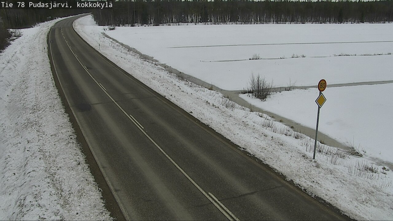 Weather Camera Image Road 78 Pudasjärvi, Kokkokylä, Pudasjärvi, Pohjois-Pohjanmaa