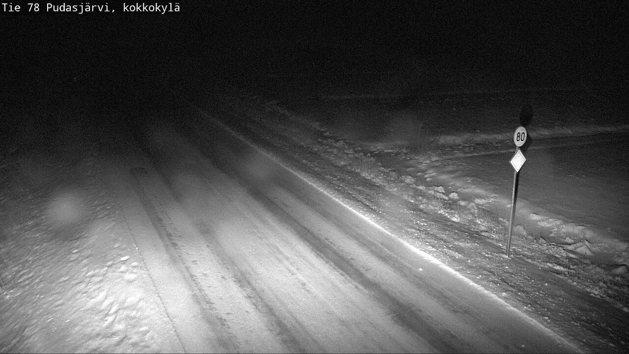 Weather Camera Image Road 78 Pudasjärvi, Kokkokylä, Pudasjärvi, Pohjois-Pohjanmaa