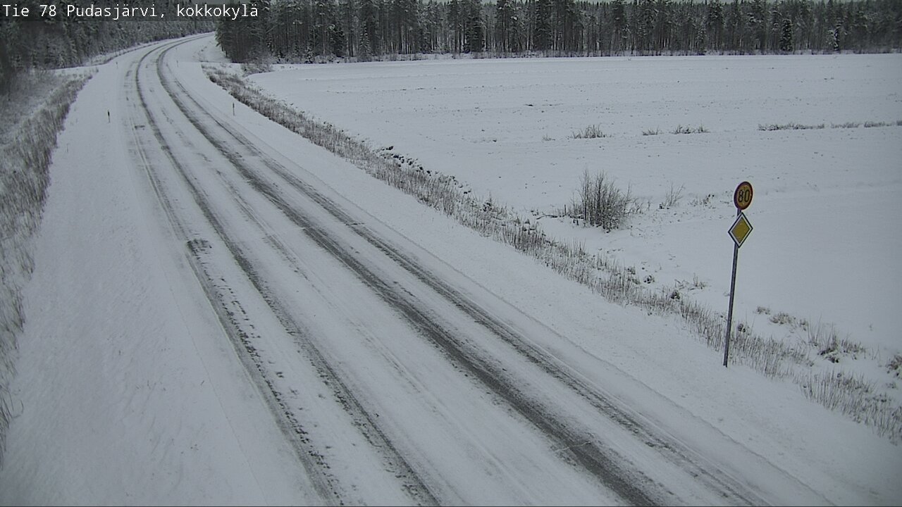 Weather Camera Image Road 78 Pudasjärvi, Kokkokylä, Pudasjärvi, Pohjois-Pohjanmaa