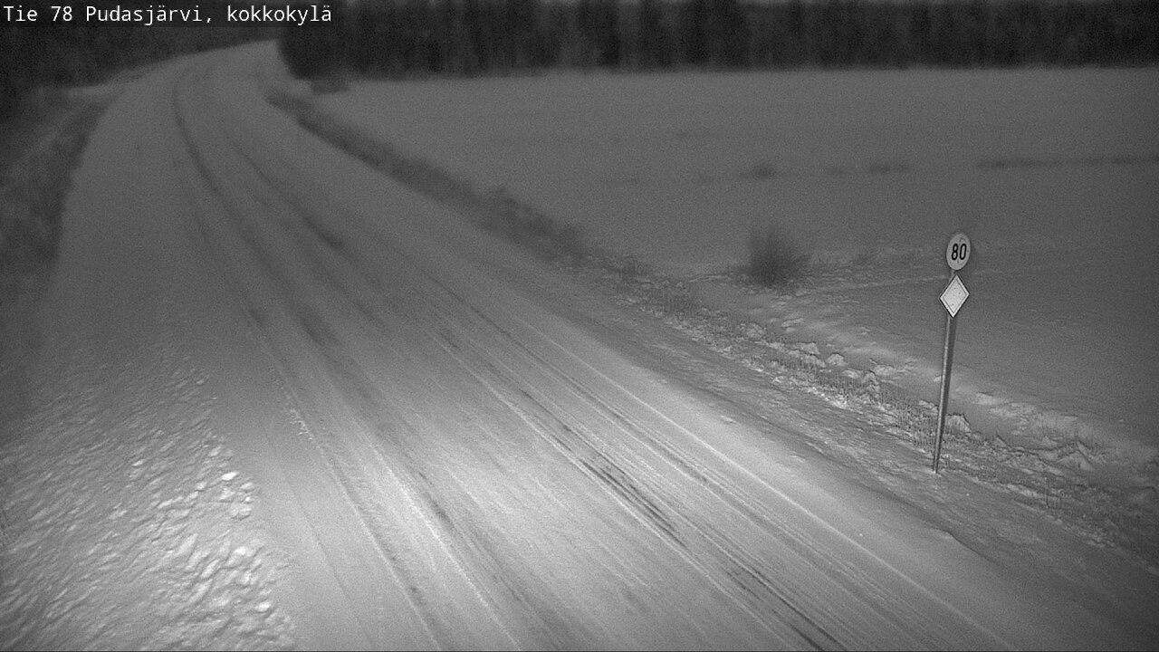 Weather Camera Image Road 78 Pudasjärvi, Kokkokylä, Pudasjärvi, Pohjois-Pohjanmaa