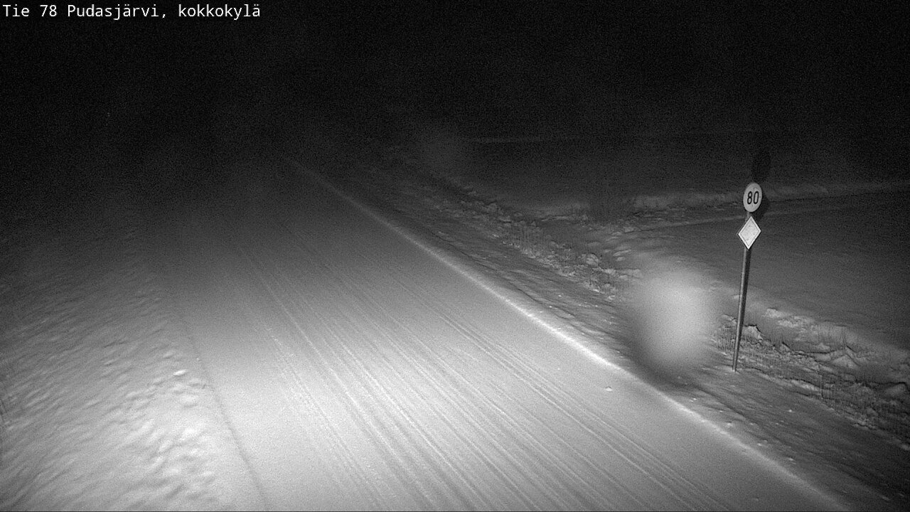 Weather Camera Image Road 78 Pudasjärvi, Kokkokylä, Pudasjärvi, Pohjois-Pohjanmaa