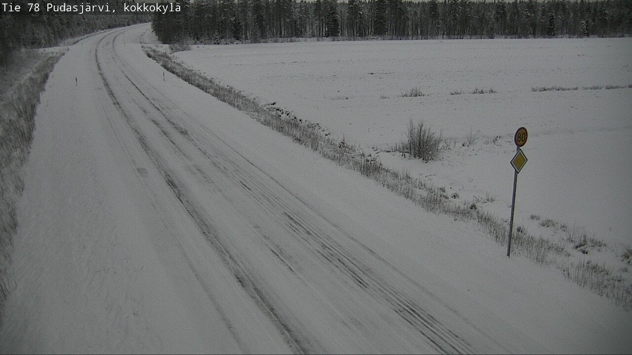 Weather Camera Image Road 78 Pudasjärvi, Kokkokylä, Pudasjärvi, Pohjois-Pohjanmaa