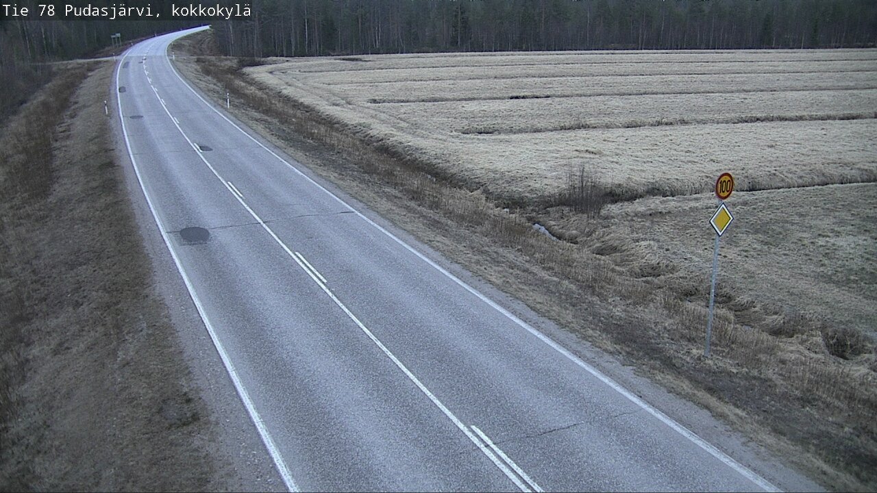 Weather Camera Image Road 78 Pudasjärvi, Kokkokylä, Pudasjärvi, Pohjois-Pohjanmaa