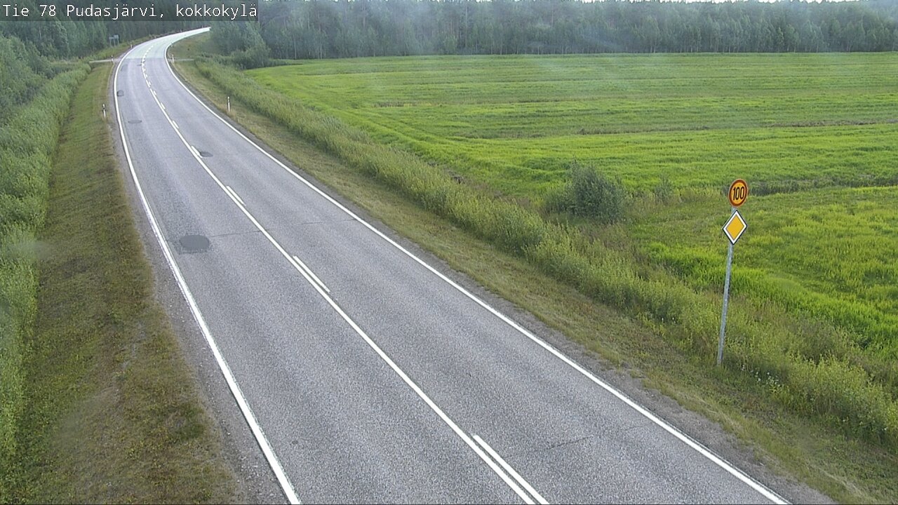 Weather Camera Image Road 78 Pudasjärvi, Kokkokylä, Pudasjärvi, Pohjois-Pohjanmaa