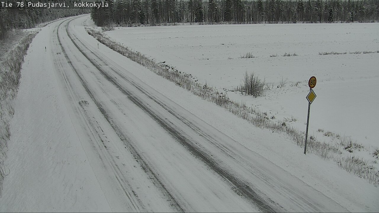 Weather Camera Image Road 78 Pudasjärvi, Kokkokylä, Pudasjärvi, Pohjois-Pohjanmaa