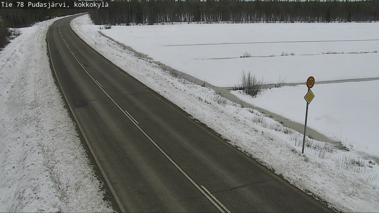 Weather Camera Image Väg 78 Pudasjärvi, Kokkokylä, Pudasjärvi, Pohjois-Pohjanmaa