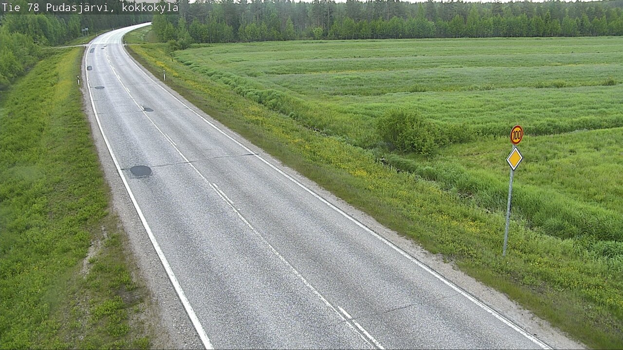 Weather Camera Image Road 78 Pudasjärvi, Kokkokylä, Pudasjärvi, Pohjois-Pohjanmaa