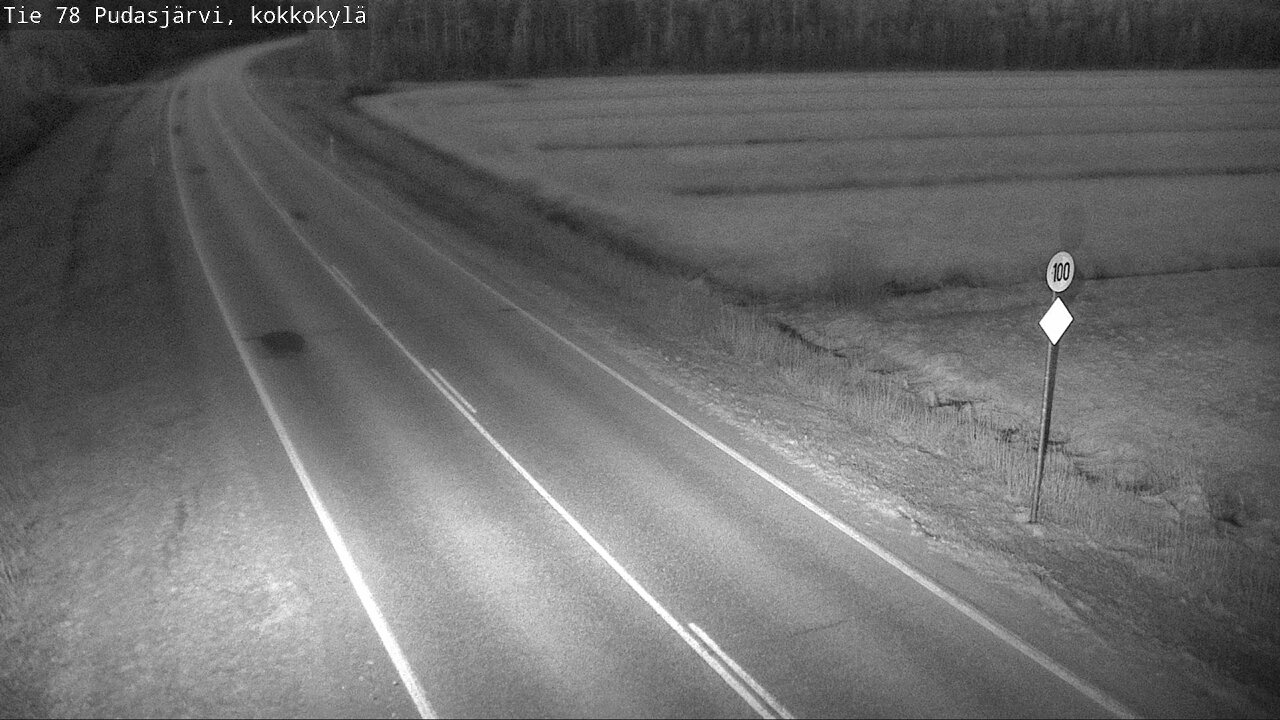 Weather Camera Image Road 78 Pudasjärvi, Kokkokylä, Pudasjärvi, Pohjois-Pohjanmaa