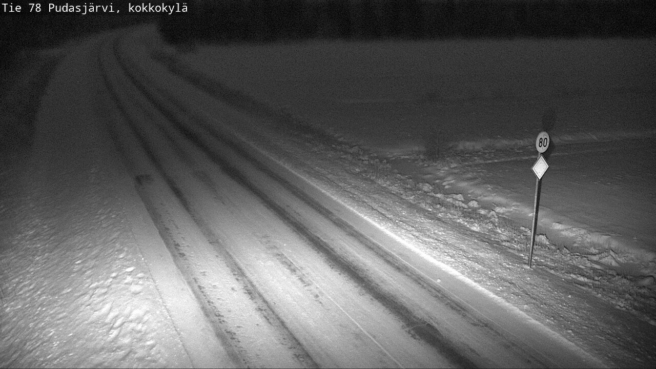Weather Camera Image Road 78 Pudasjärvi, Kokkokylä, Pudasjärvi, Pohjois-Pohjanmaa