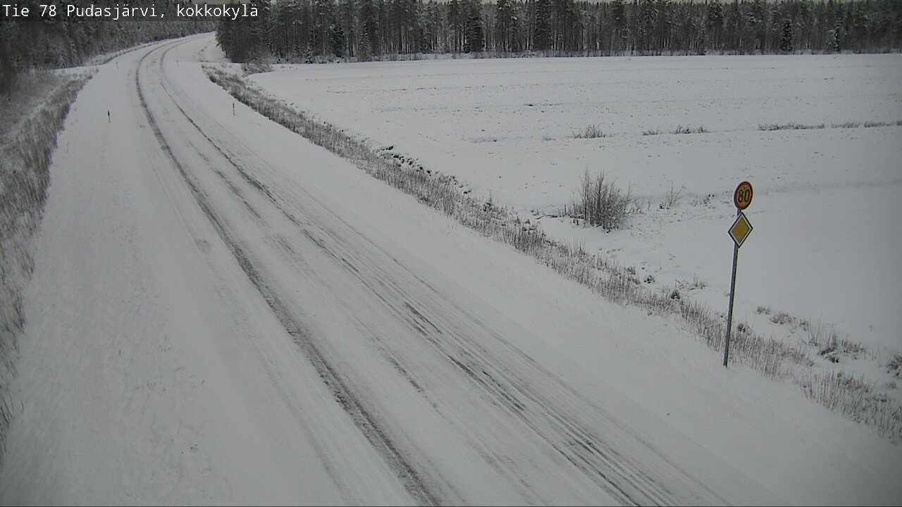 Weather Camera Image Road 78 Pudasjärvi, Kokkokylä, Pudasjärvi, Pohjois-Pohjanmaa