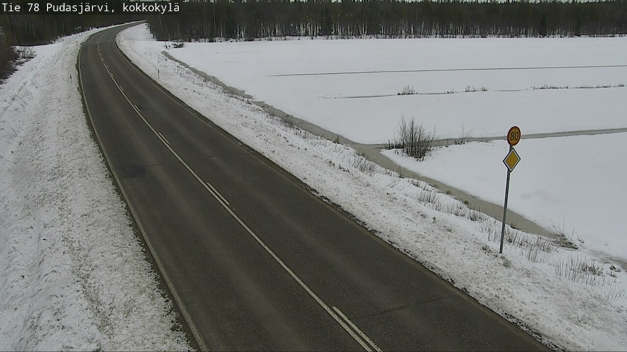 Weather Camera Image Väg 78 Pudasjärvi, Kokkokylä, Pudasjärvi, Pohjois-Pohjanmaa