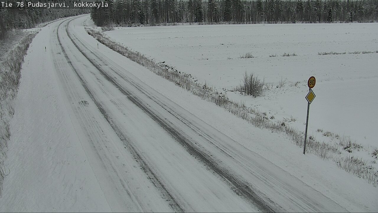 Weather Camera Image Road 78 Pudasjärvi, Kokkokylä, Pudasjärvi, Pohjois-Pohjanmaa
