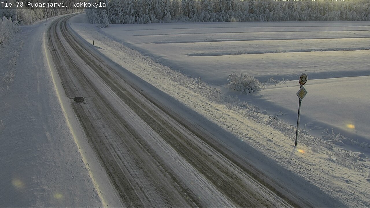 Weather Camera Image Road 78 Pudasjärvi, Kokkokylä, Pudasjärvi, Pohjois-Pohjanmaa