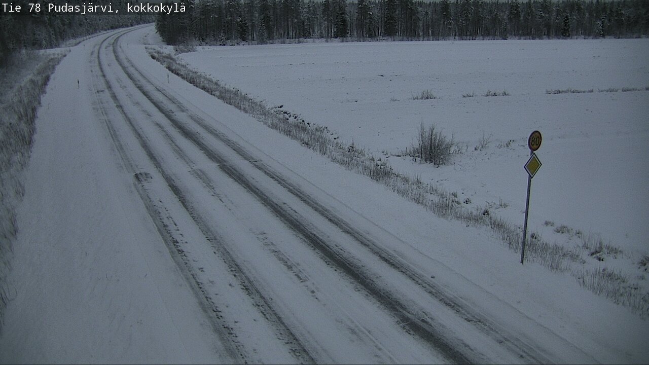 Weather Camera Image Road 78 Pudasjärvi, Kokkokylä, Pudasjärvi, Pohjois-Pohjanmaa