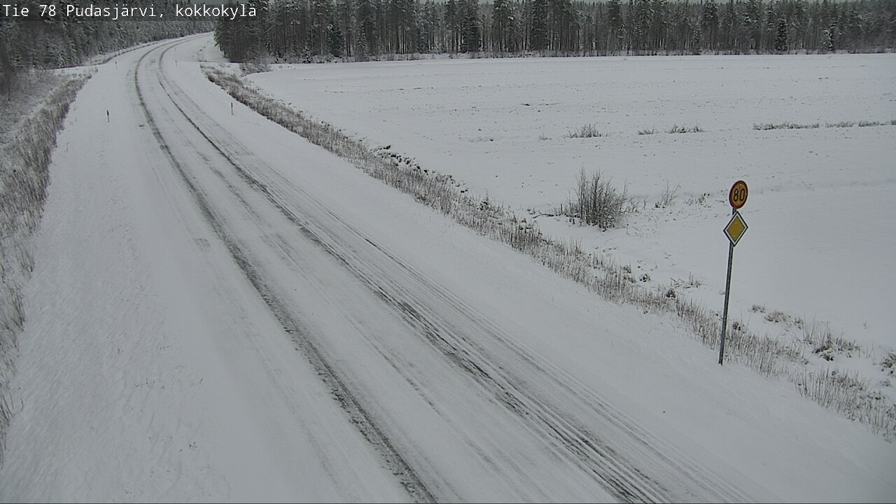 Weather Camera Image Road 78 Pudasjärvi, Kokkokylä, Pudasjärvi, Pohjois-Pohjanmaa
