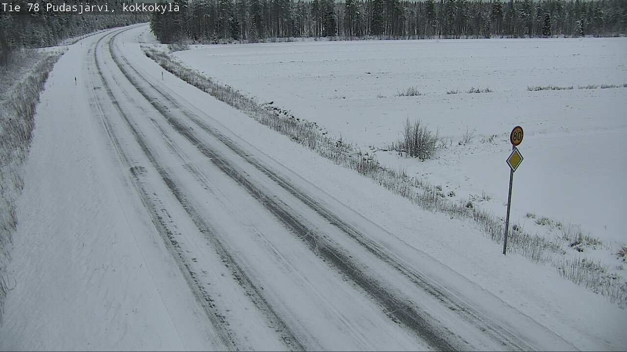 Weather Camera Image Road 78 Pudasjärvi, Kokkokylä, Pudasjärvi, Pohjois-Pohjanmaa