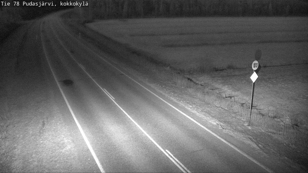 Weather Camera Image Road 78 Pudasjärvi, Kokkokylä, Pudasjärvi, Pohjois-Pohjanmaa