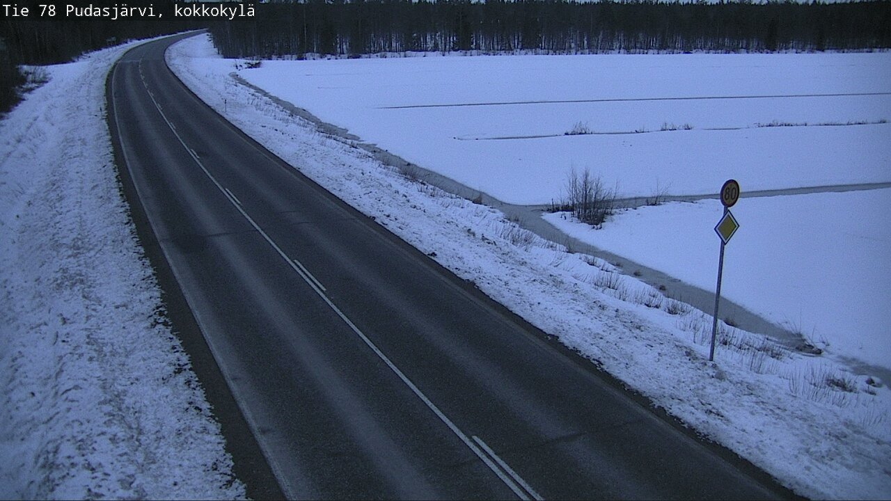 Weather Camera Image Road 78 Pudasjärvi, Kokkokylä, Pudasjärvi, Pohjois-Pohjanmaa