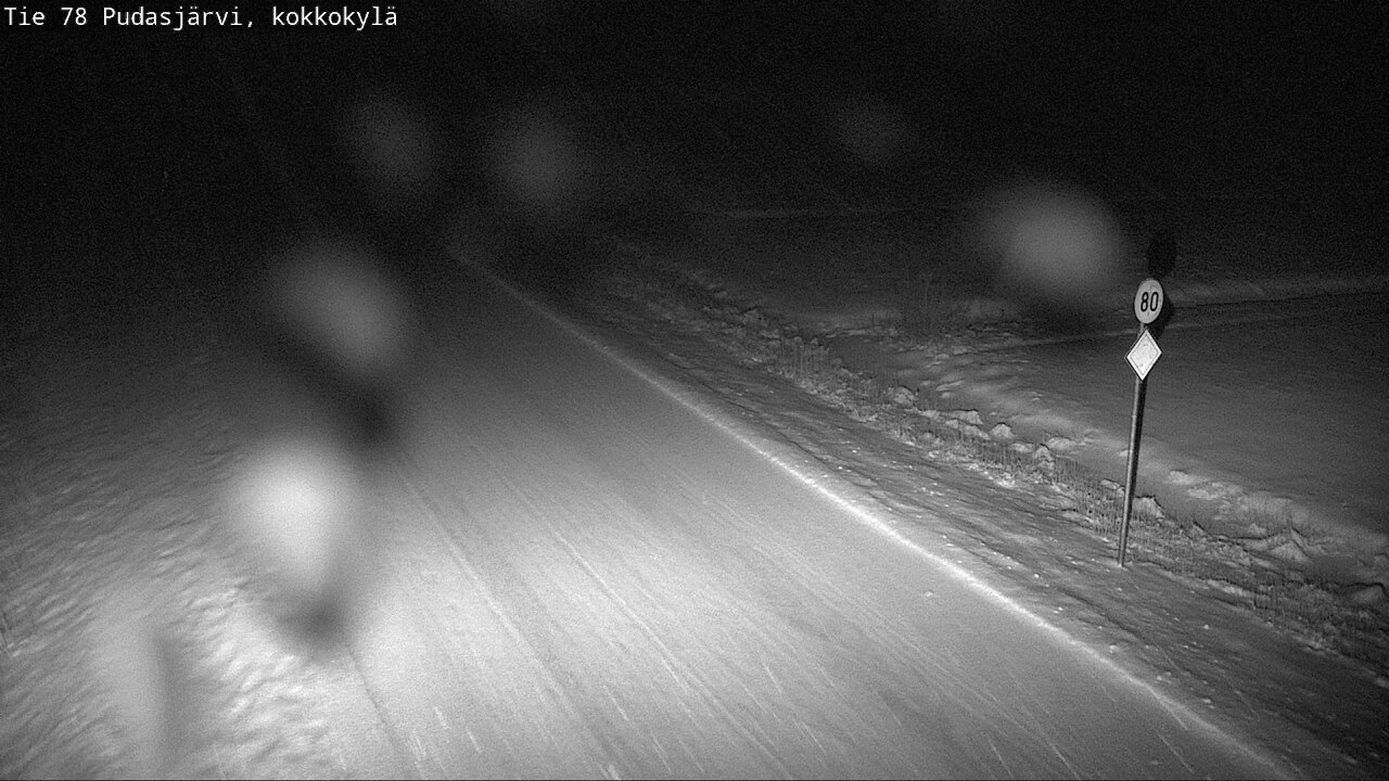 Weather Camera Image Road 78 Pudasjärvi, Kokkokylä, Pudasjärvi, Pohjois-Pohjanmaa