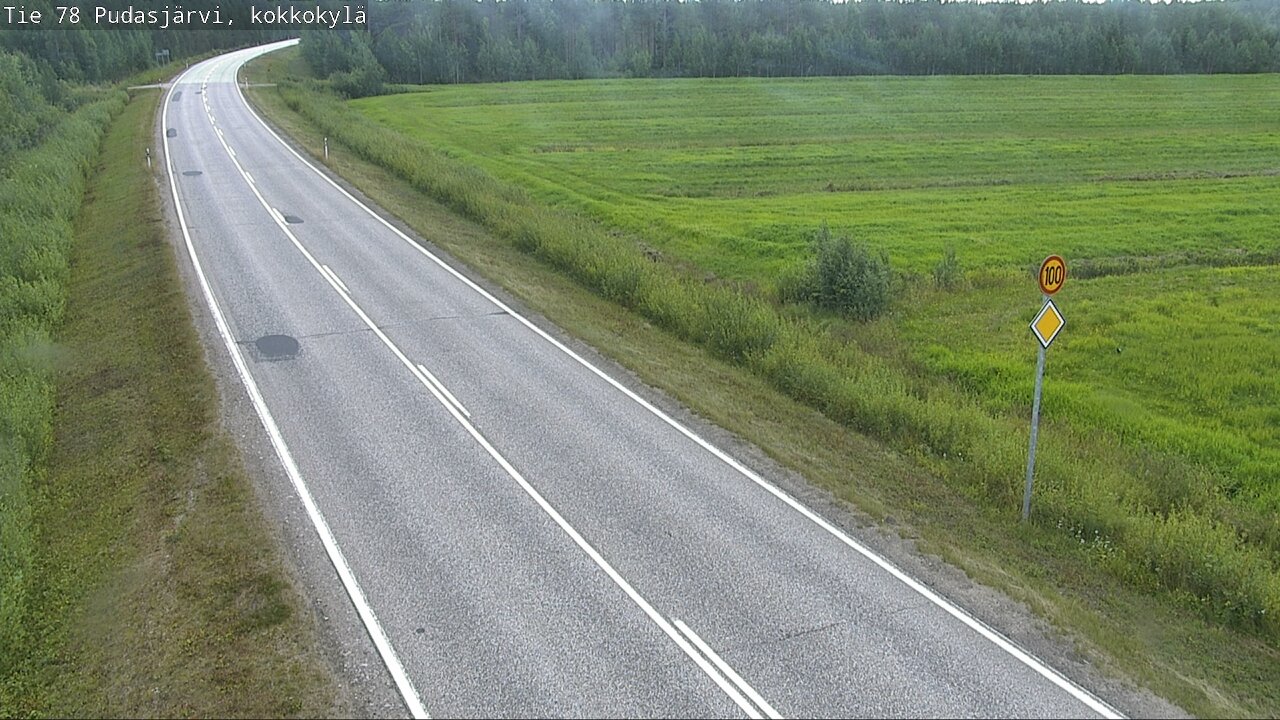 Weather Camera Image Road 78 Pudasjärvi, Kokkokylä, Pudasjärvi, Pohjois-Pohjanmaa