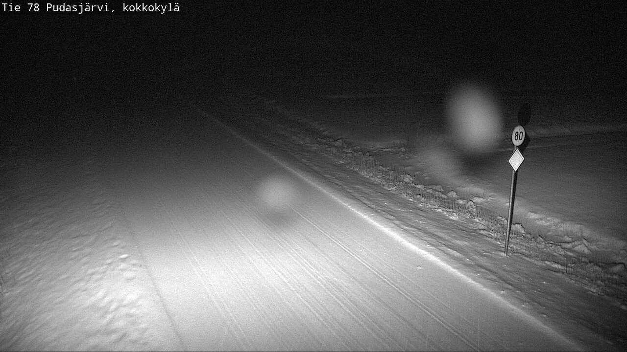 Weather Camera Image Road 78 Pudasjärvi, Kokkokylä, Pudasjärvi, Pohjois-Pohjanmaa