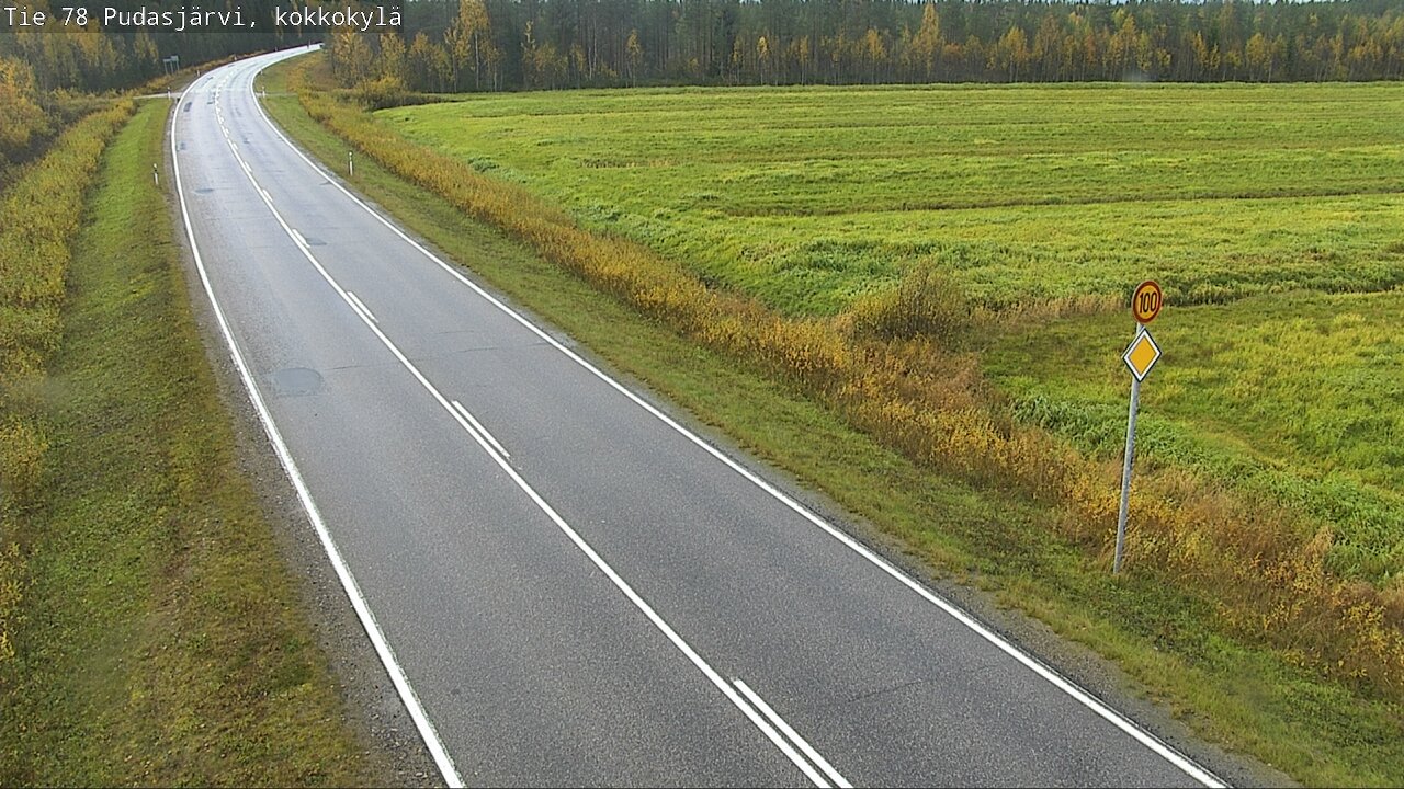 Weather Camera Image Road 78 Pudasjärvi, Kokkokylä, Pudasjärvi, Pohjois-Pohjanmaa