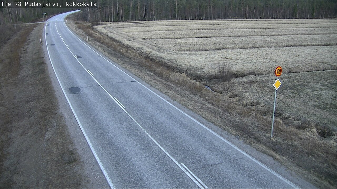 Weather Camera Image Road 78 Pudasjärvi, Kokkokylä, Pudasjärvi, Pohjois-Pohjanmaa