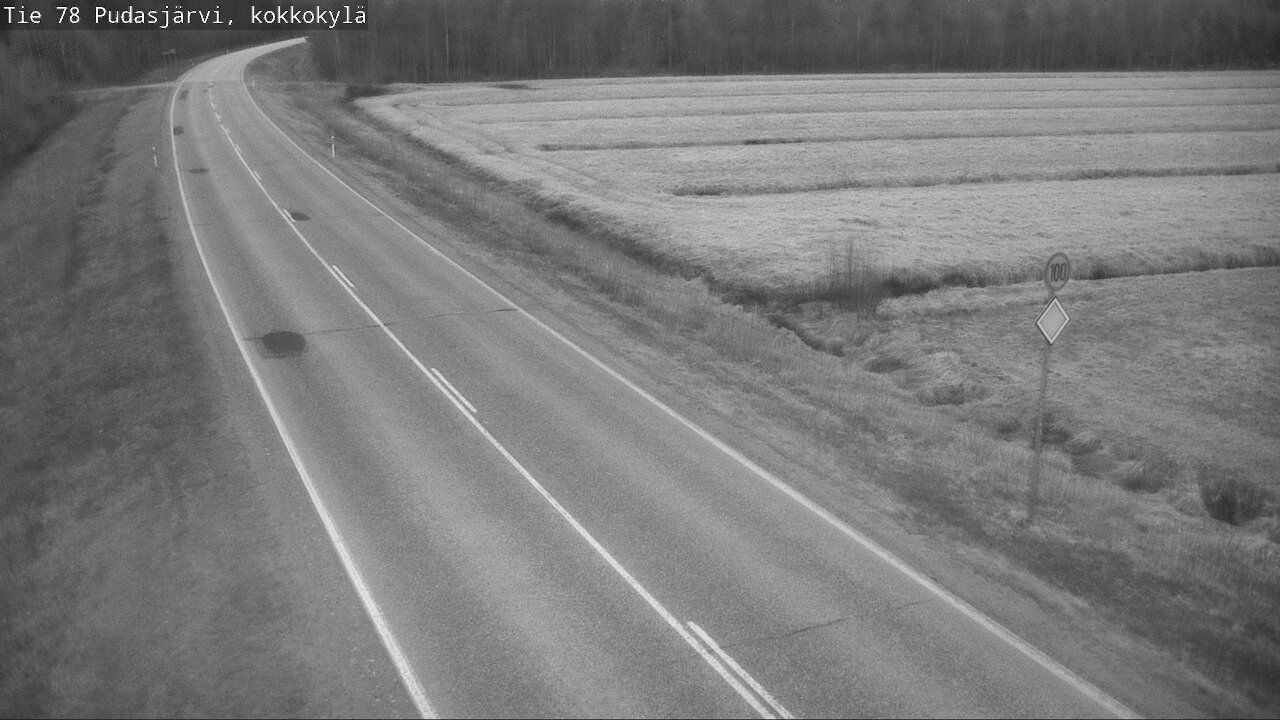 Weather Camera Image Road 78 Pudasjärvi, Kokkokylä, Pudasjärvi, Pohjois-Pohjanmaa
