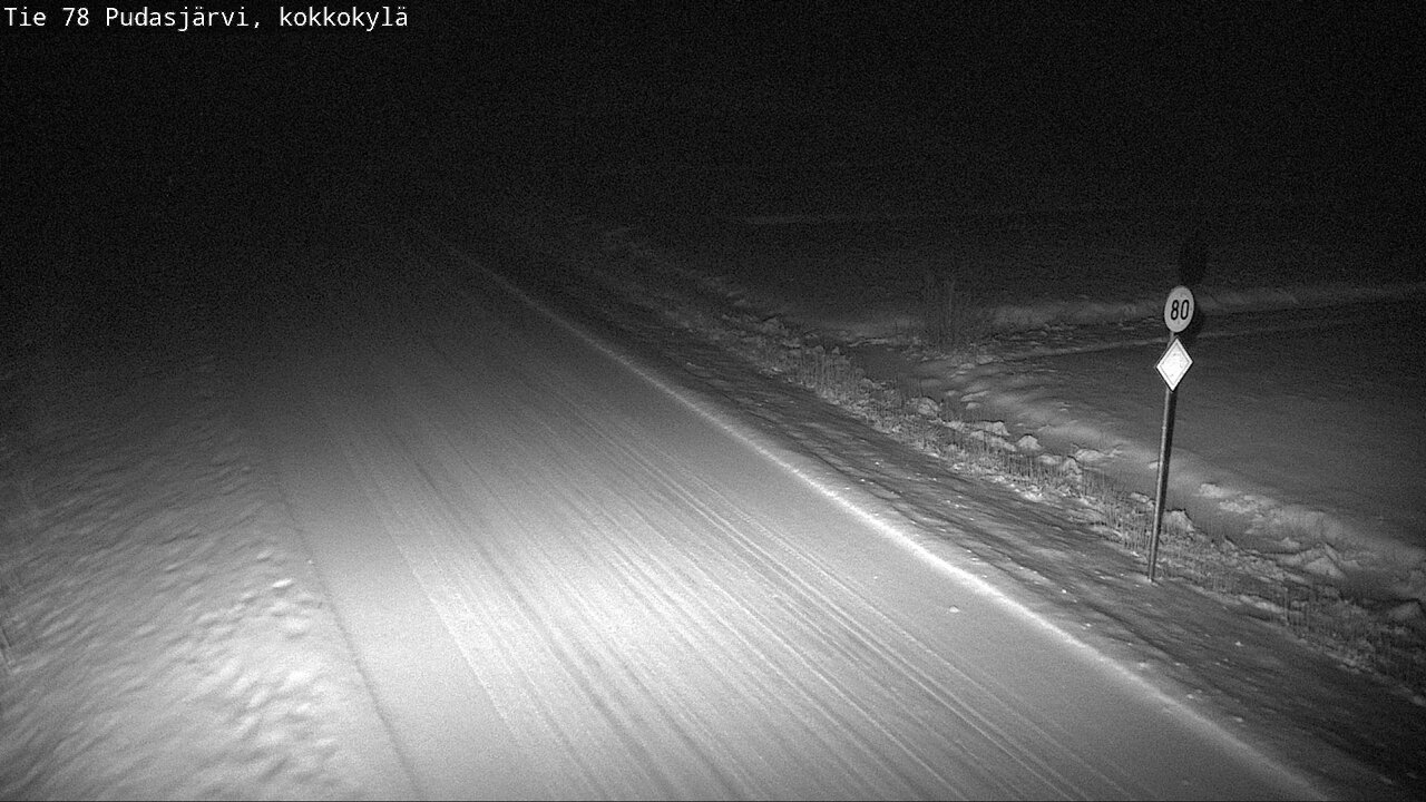 Weather Camera Image Road 78 Pudasjärvi, Kokkokylä, Pudasjärvi, Pohjois-Pohjanmaa