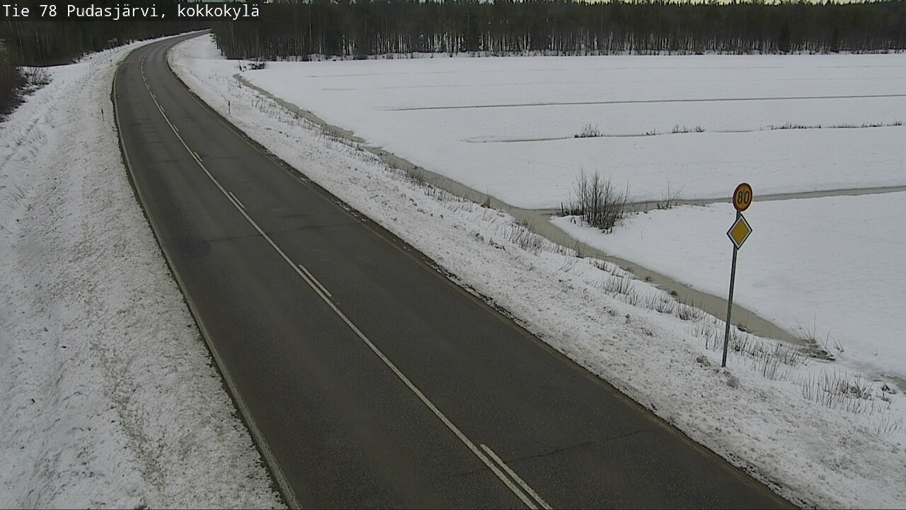 Weather Camera Image Road 78 Pudasjärvi, Kokkokylä, Pudasjärvi, Pohjois-Pohjanmaa