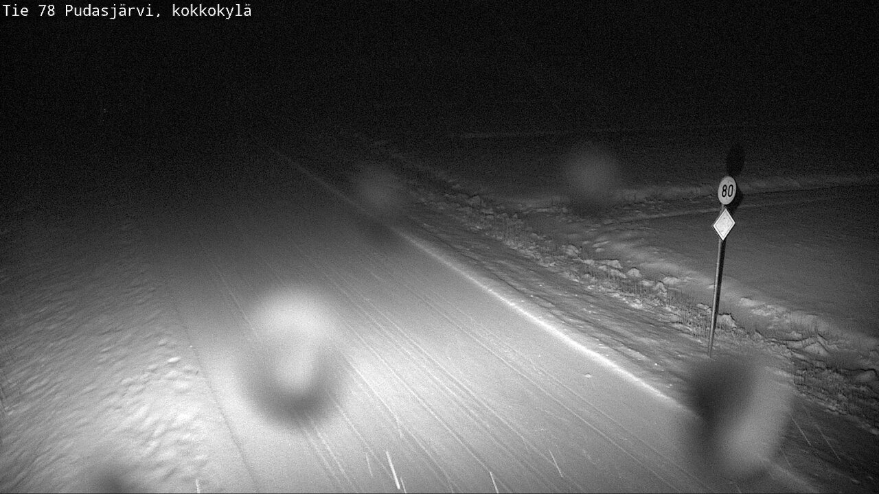 Weather Camera Image Road 78 Pudasjärvi, Kokkokylä, Pudasjärvi, Pohjois-Pohjanmaa