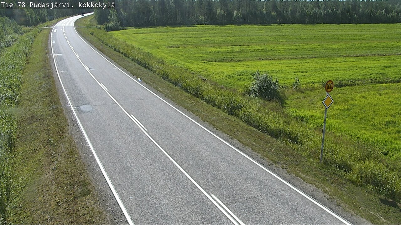 Weather Camera Image Road 78 Pudasjärvi, Kokkokylä, Pudasjärvi, Pohjois-Pohjanmaa