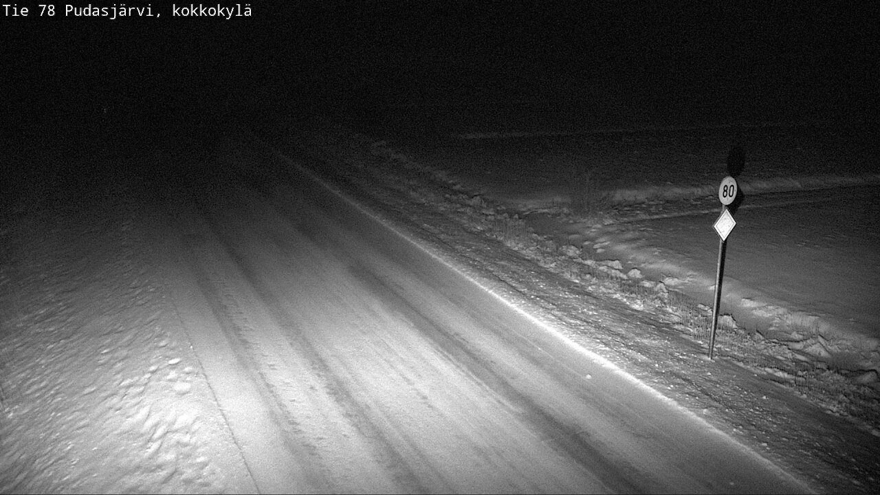 Weather Camera Image Road 78 Pudasjärvi, Kokkokylä, Pudasjärvi, Pohjois-Pohjanmaa