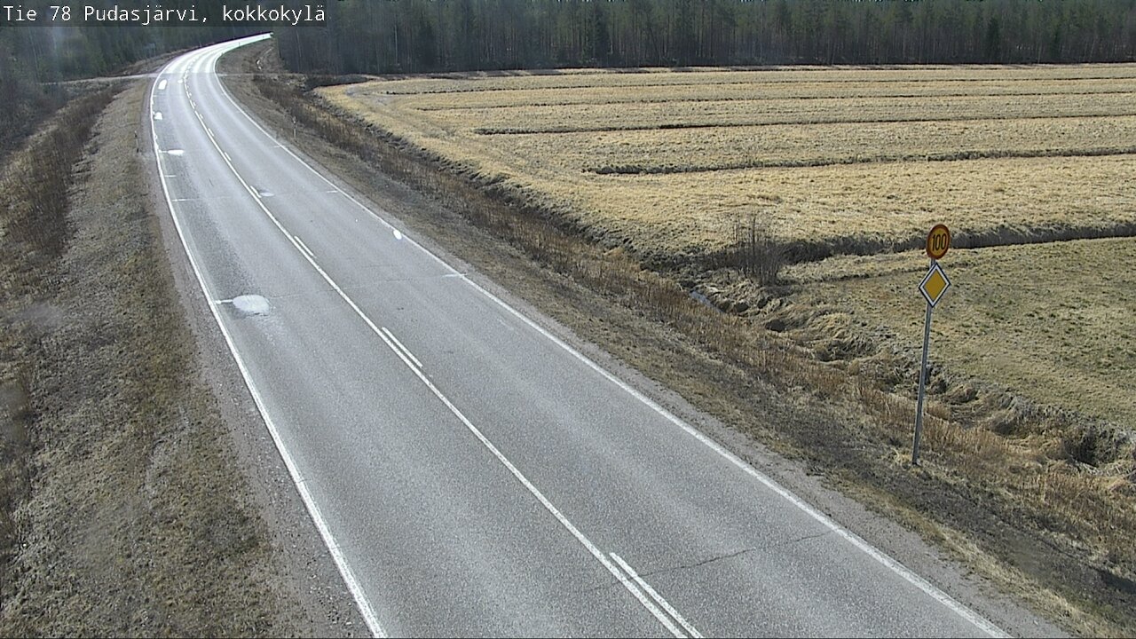 Weather Camera Image Road 78 Pudasjärvi, Kokkokylä, Pudasjärvi, Pohjois-Pohjanmaa