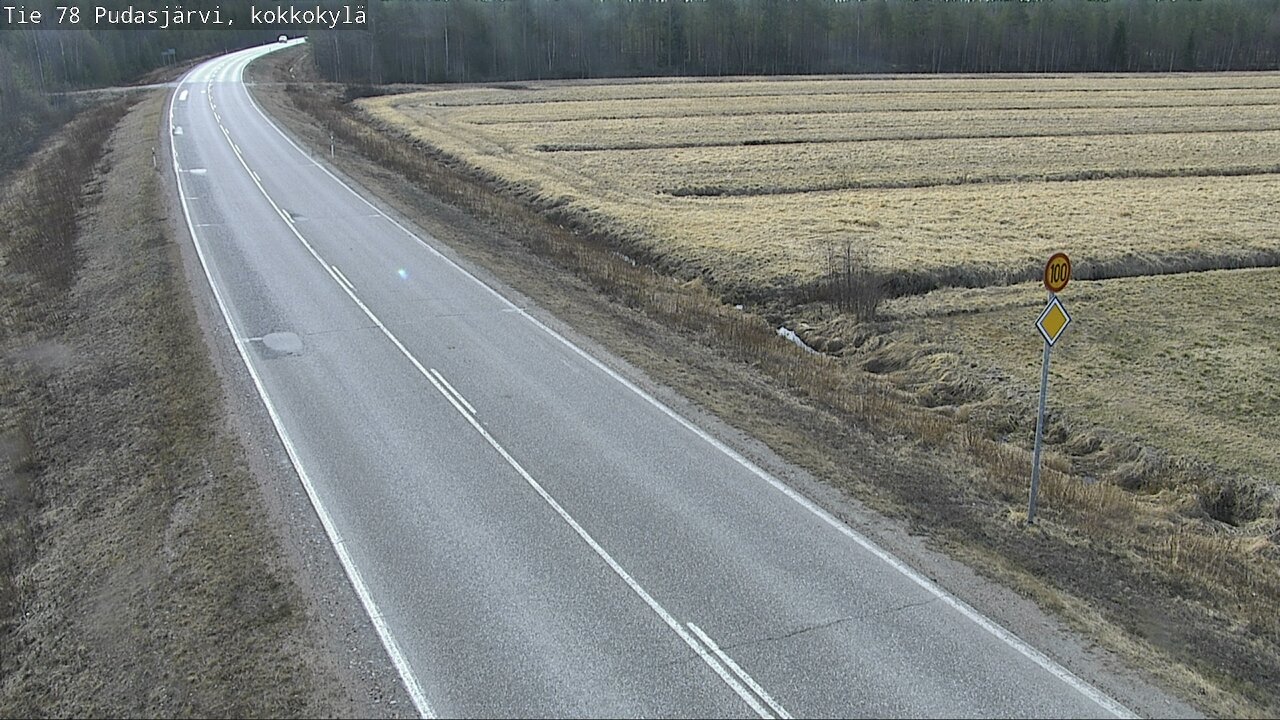 Weather Camera Image Road 78 Pudasjärvi, Kokkokylä, Pudasjärvi, Pohjois-Pohjanmaa