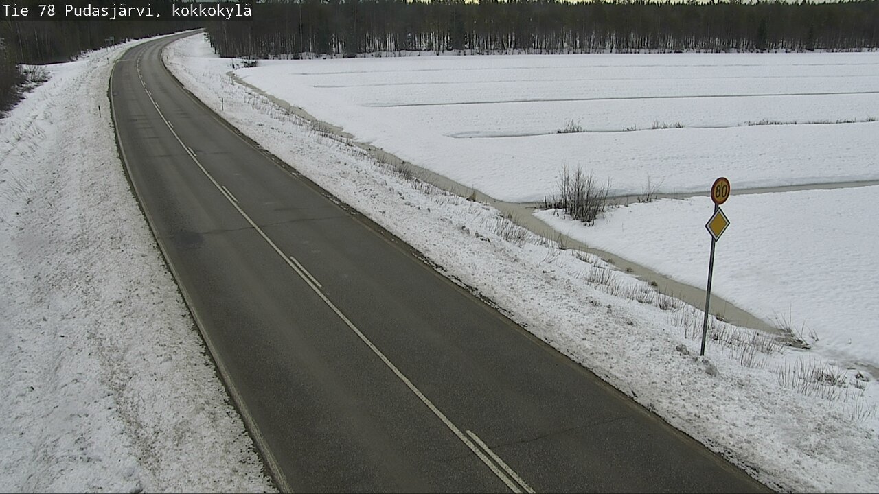 Weather Camera Image Väg 78 Pudasjärvi, Kokkokylä, Pudasjärvi, Pohjois-Pohjanmaa