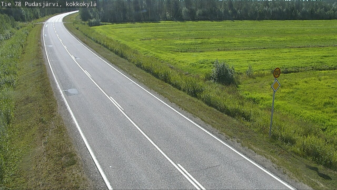Weather Camera Image Road 78 Pudasjärvi, Kokkokylä, Pudasjärvi, Pohjois-Pohjanmaa