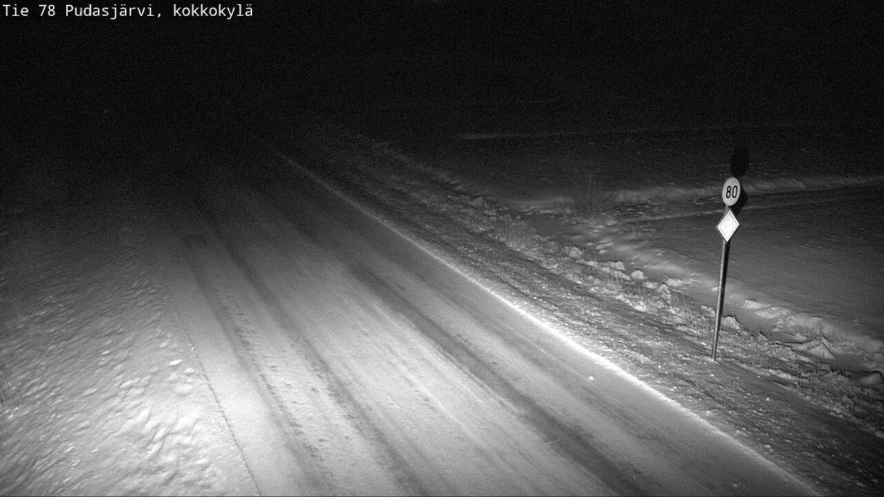 Weather Camera Image Road 78 Pudasjärvi, Kokkokylä, Pudasjärvi, Pohjois-Pohjanmaa