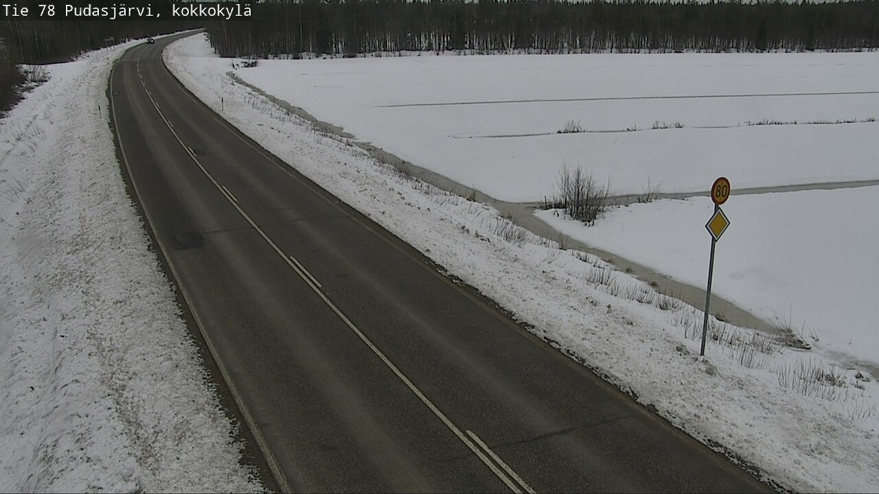 Weather Camera Image Väg 78 Pudasjärvi, Kokkokylä, Pudasjärvi, Pohjois-Pohjanmaa
