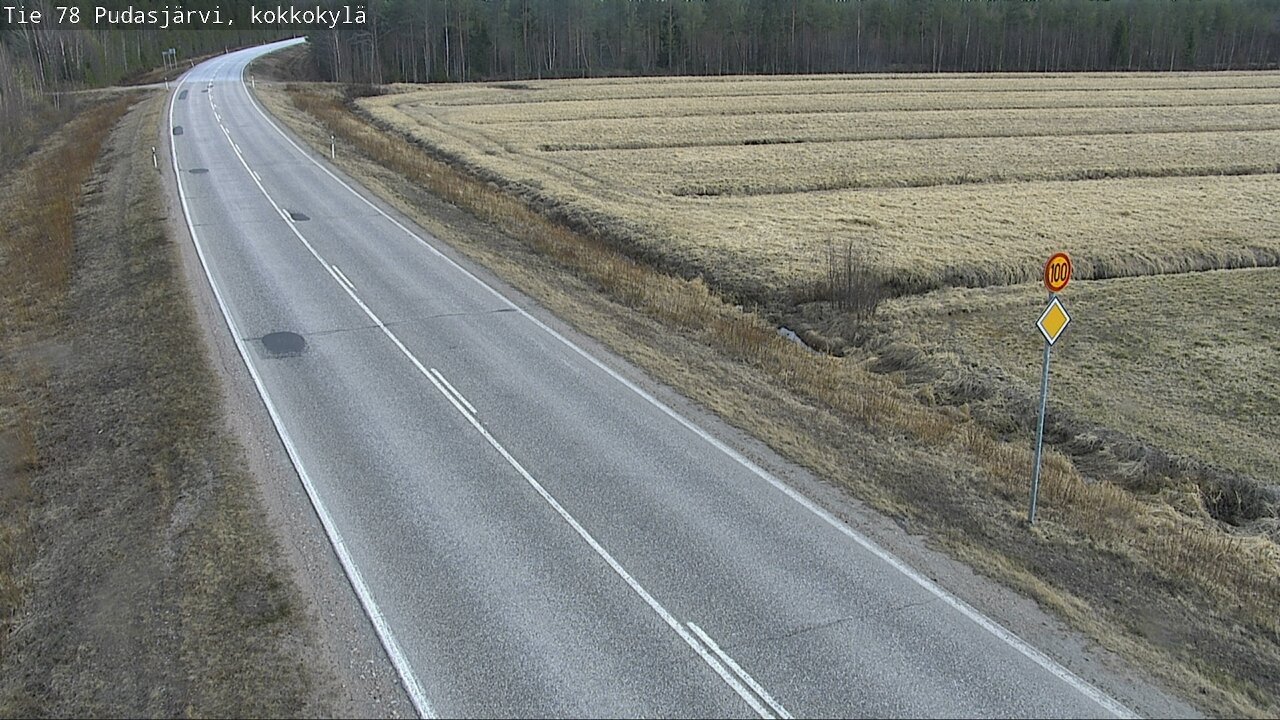 Weather Camera Image Road 78 Pudasjärvi, Kokkokylä, Pudasjärvi, Pohjois-Pohjanmaa