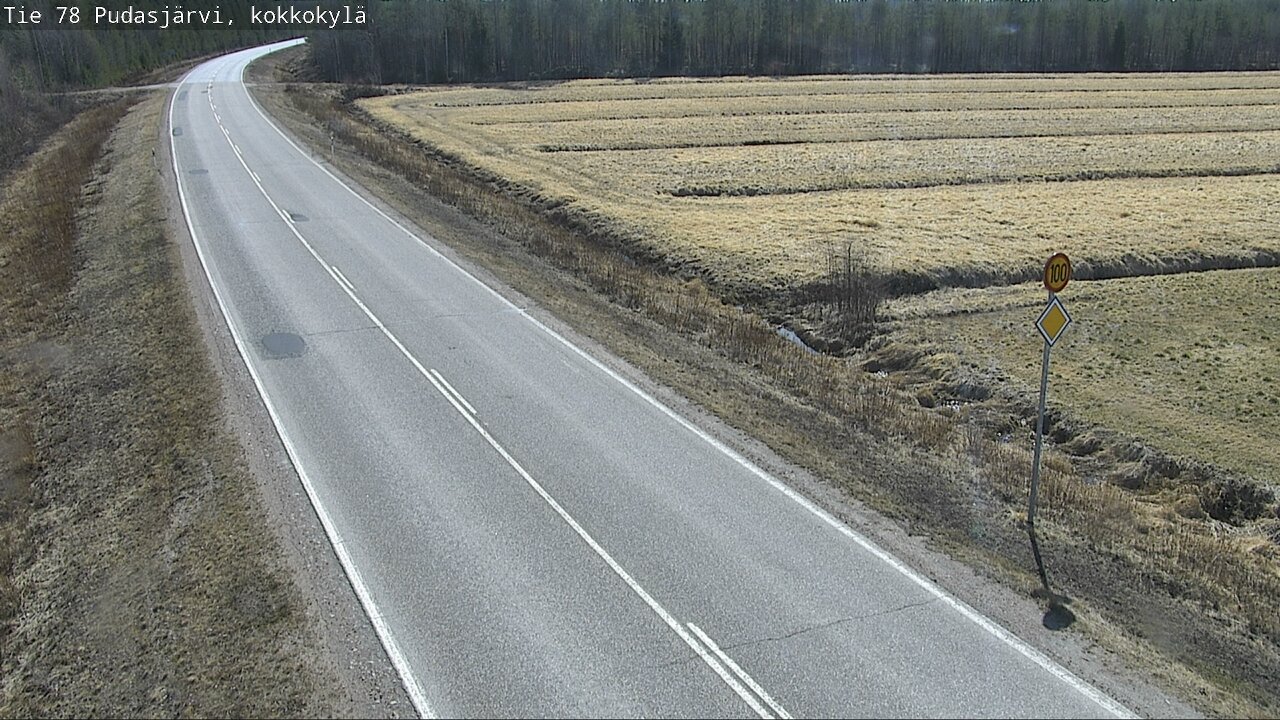 Weather Camera Image Väg 78 Pudasjärvi, Kokkokylä, Pudasjärvi, Pohjois-Pohjanmaa