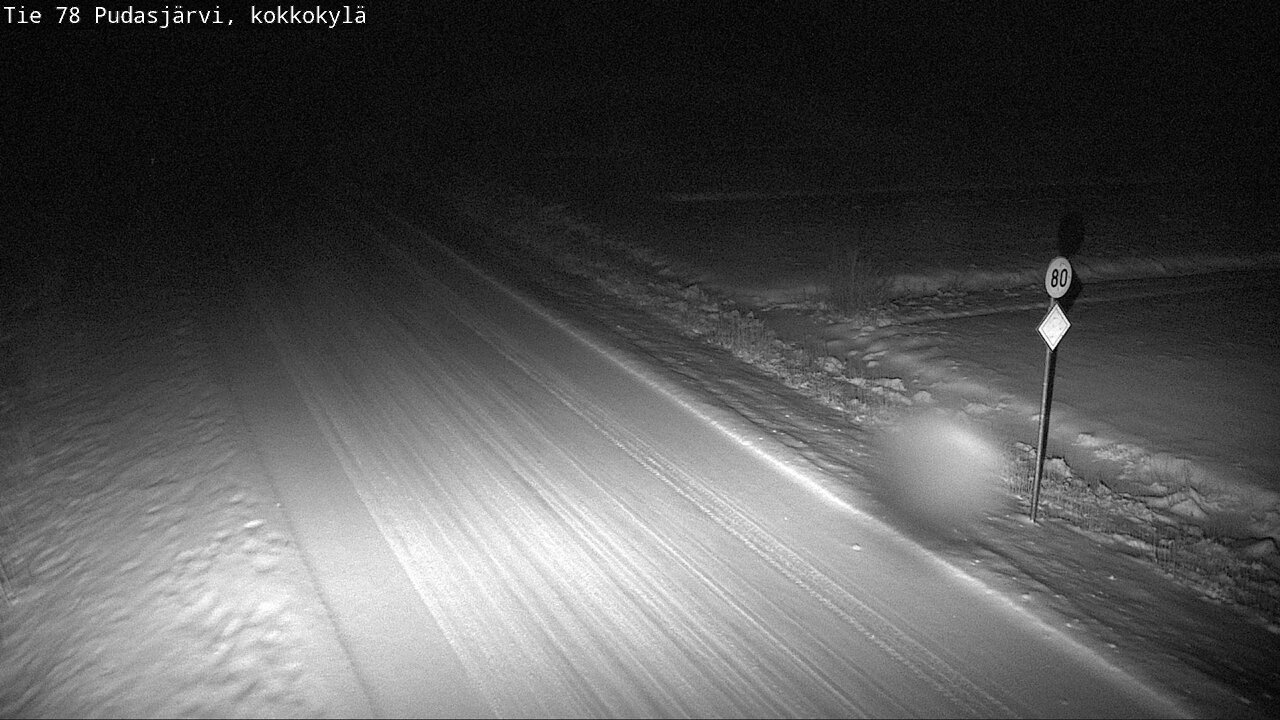 Weather Camera Image Road 78 Pudasjärvi, Kokkokylä, Pudasjärvi, Pohjois-Pohjanmaa
