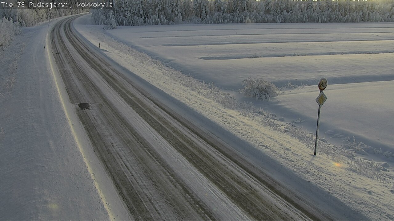 Weather Camera Image Road 78 Pudasjärvi, Kokkokylä, Pudasjärvi, Pohjois-Pohjanmaa