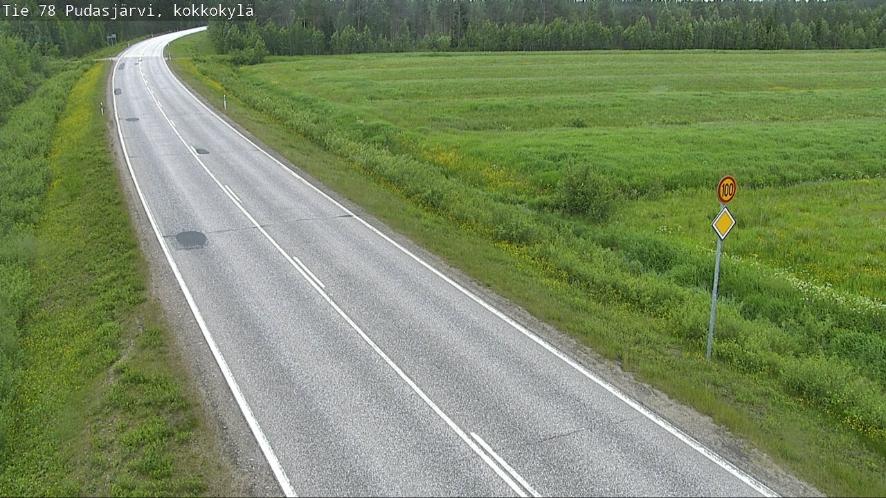 Weather Camera Image Väg 78 Pudasjärvi, Kokkokylä, Pudasjärvi, Pohjois-Pohjanmaa