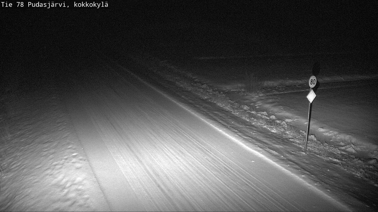 Weather Camera Image Road 78 Pudasjärvi, Kokkokylä, Pudasjärvi, Pohjois-Pohjanmaa