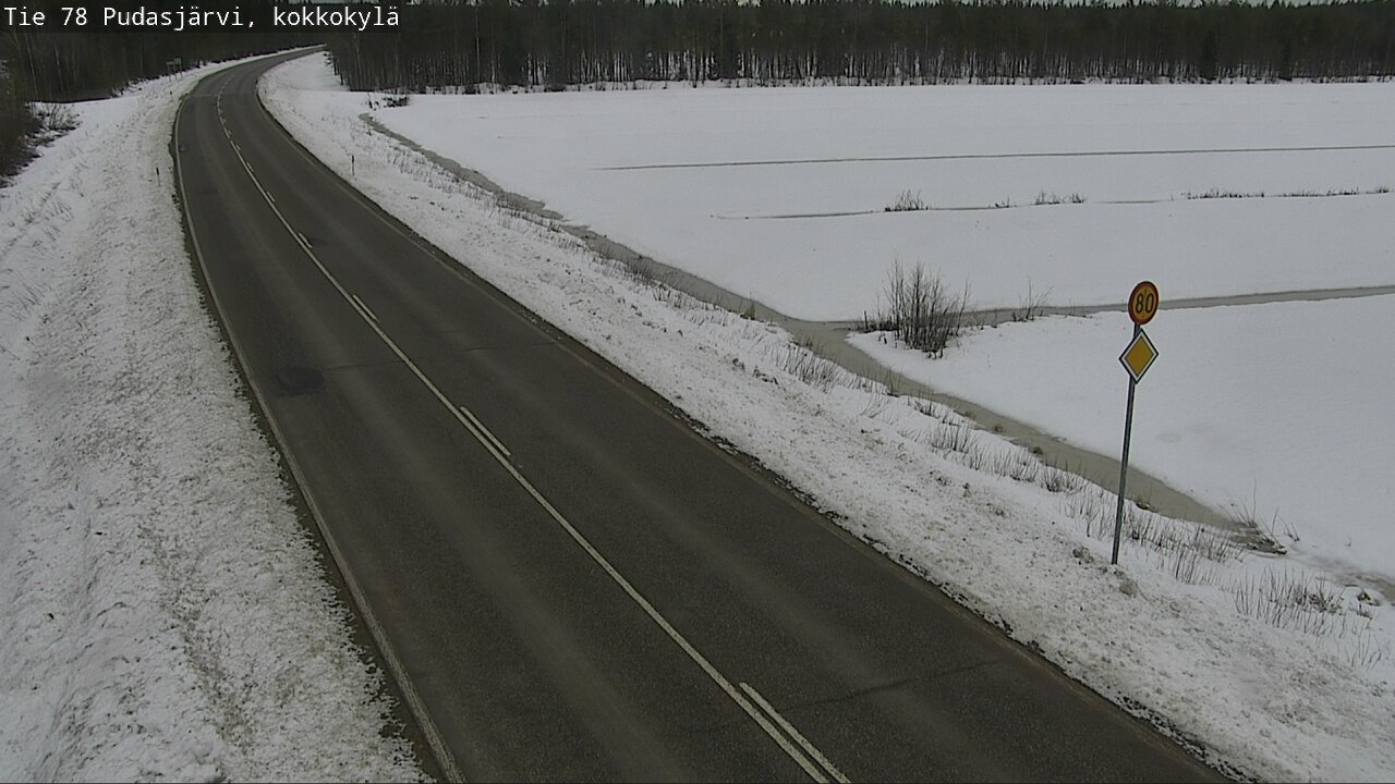 Weather Camera Image Väg 78 Pudasjärvi, Kokkokylä, Pudasjärvi, Pohjois-Pohjanmaa