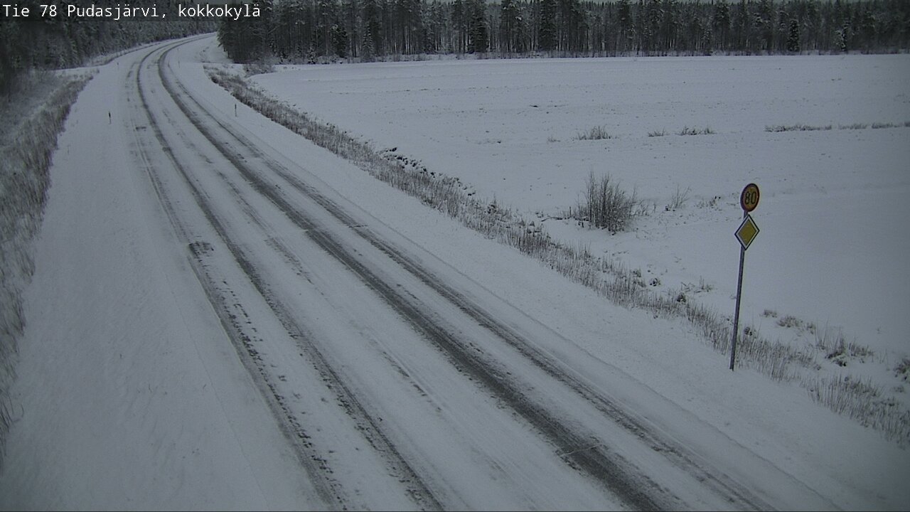 Weather Camera Image Road 78 Pudasjärvi, Kokkokylä, Pudasjärvi, Pohjois-Pohjanmaa